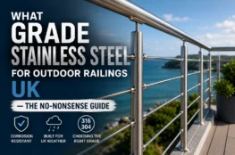 what grade stainless steel for outdoor railings UK